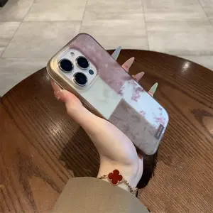Japan Retro Splicing Colors Phone Case For IPhone 16 Pro 15 14 13 12 11Promax X XR 7 8 Plus Luxury High-end Anti fall Soft Cover