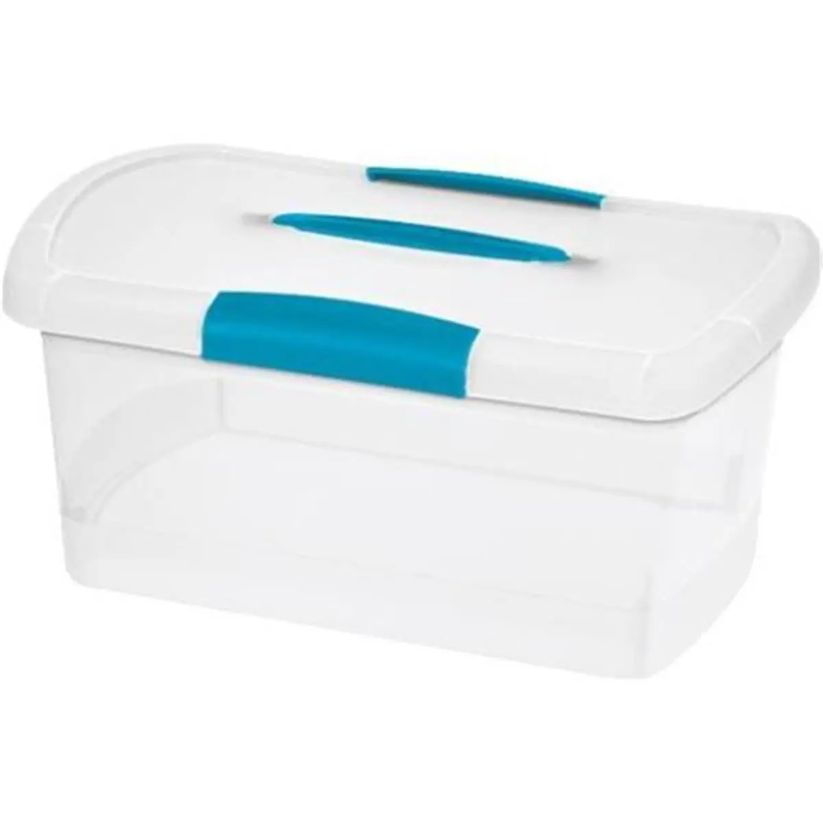 Sterilite Durable Plastic Medium Blue Lidded Rectangle Show-Off Storage Box - Home Organizer, Decor, Room Decor, Wall-Mountable Option, Home Supplies, with Lid