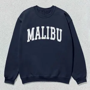 Malibu Varsity Sweatshirt, Trendy California Collegiate Crewneck, Preppy Vintage Malibu Pullover, Unisex Malibu Campus Style