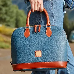 Vintage lychee pattern shell lady handbag, commuting single shoulder crossbody bag