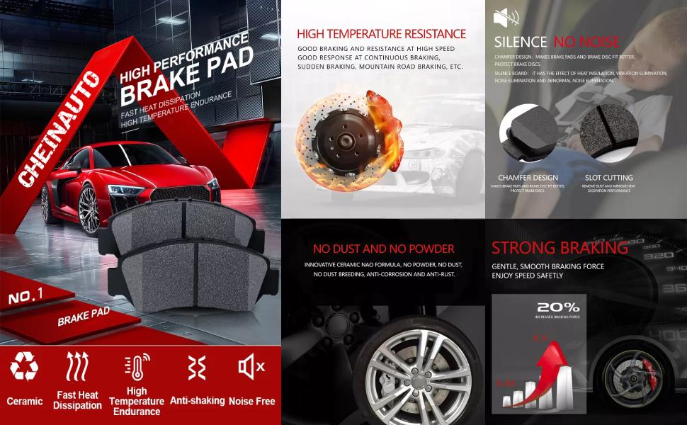 【GARVEE】rear Brake Pads, Compatible With TOWN & COUNTRY 2008-2012