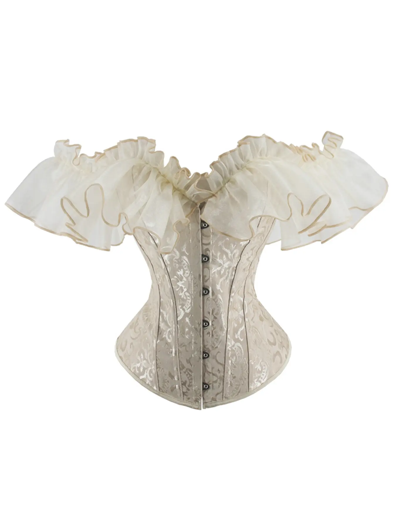 New Women's Court Style Embroidered Shapewear, Satin Lace Trim, Fashion Vintage Waist Cincher, Daily Belly Control, Practical, Floral