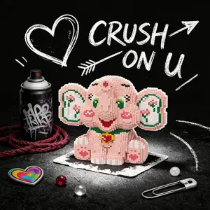 Cute Elephant 3D Puzzle Block Ornament, Home Office Bookshelf Decor, Party Decoration, Ideal Housewarming Gift, Holiday Present