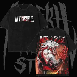 Retro 2000s Comic Invincible Battle Beast Graphic T-Shirt Collection – Premium Cotton Vintage Animated Style Washed Tee, Soft Breathable Oversized Streetwear Shirt Unisex, Gift for Him, Gift for Fan JJX