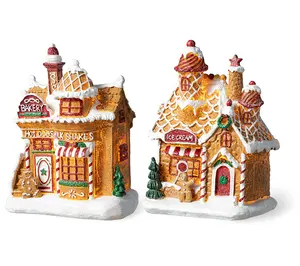 QVC Lighted Christmas Gingerbread Houses, 2-Piece Table Decor for Festive Home Decorations QVC Lighted Christmas Gingerbread Houses, 2-Piece Table Decor for Festive Home Decorations