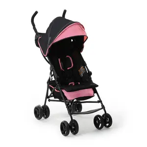 3D Mini Convenience Stroller – Lightweight Stroller with Compact Fold, Multi-Position Recline, Canopy with Pop Out Sun Visor and More – Umbrella Stroller for Travel, Pink