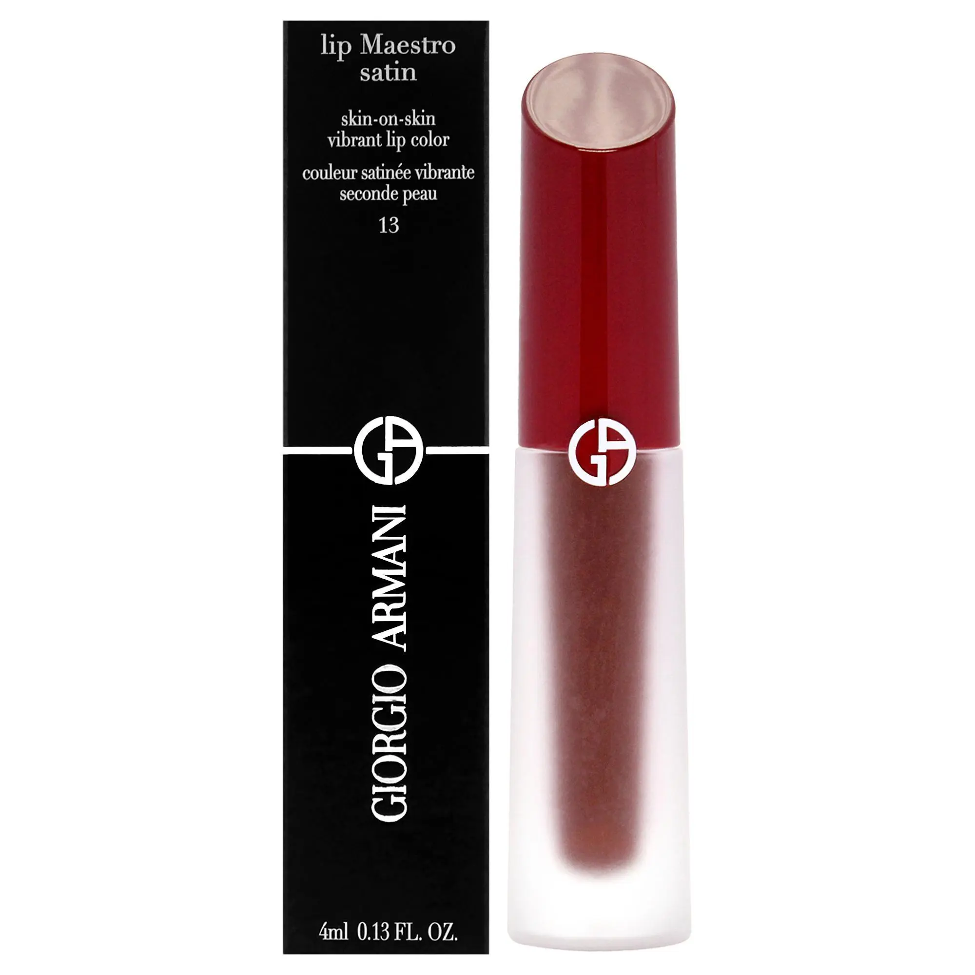 Giorgio Armani Women's Lip Maestro Satin Lipstick - 13 Gala Night, Cosmetic Makeup with Smooth Finish, 0.13 fl oz Single Tube