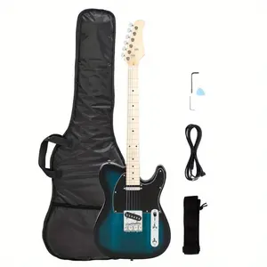 Maple Fingerboard GTL Electric Guitar - with Single-Coil SS Pickup, Deep Teal/Blue finish, Maple Fingerboard for Rock, Blues, Jazz - Ideal for Beginners & Professional Musicians, Guitar Hardware, Studio Recording, Modern Aesthetic, Quality Craftsmanship,