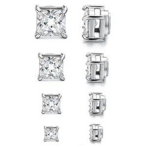 Stainless Steel Magnetic Stud Earrings - 2 Pairs, Non-Piercing, Hypoallergenic, 6-8mm, Convenient and Attractive Design Earrings