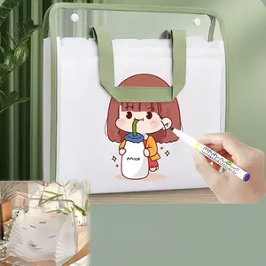 Large Capacity A4 Vertical File Organizer, 1pc Multi-pocket Expanding Document Holder, Waterproof Durable Plastic File Folder for Students & Workers