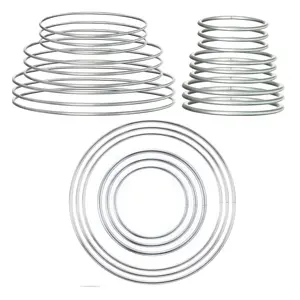 24Pcs Circle Metal Rings Hoops Metal Dream Catcher Macrame Steel Craft Rings Floral Hoop for Wreaths Macrame Projects(in 6 Different Sizes) Silver - Home Improvement.