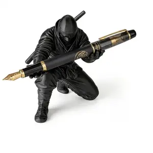 Ninja Samurai Pen Holder,  1 creative cute desktop pen holder, decorative desktop decorations for office and home, desk accessories, summer gifts, office stationery supplies, room decoration, winter decoration, birthday gift, home decoration