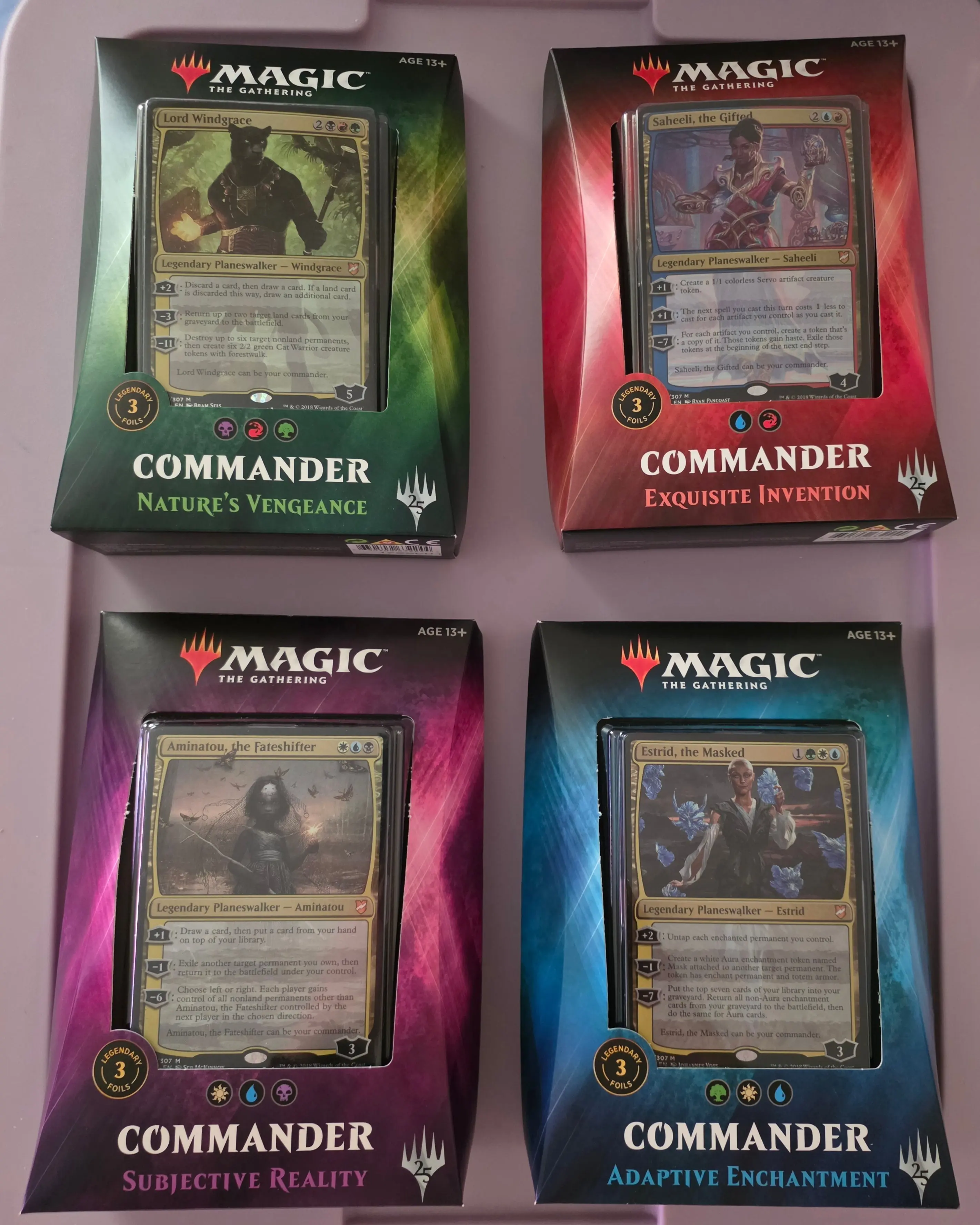 MTG Commander 2018 Deck Set of 4 Complete Lot Factory Sealed Magic The Gathering