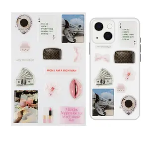 Stylish Lucky Girl Glossy Sticker Set - Perfect Chic Affirmation Stickers for all your Devices