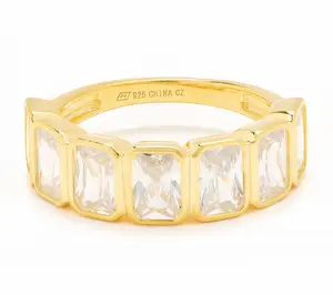 Diamonique Classics Emerald Band Ring, Sterling Silver