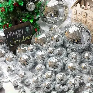15-Pack Silver Color Reflective Disco Balls, Hanging Mirror Disco Balls, Mini Disco Balls, Party Decorations, Christmas Tree Ornaments