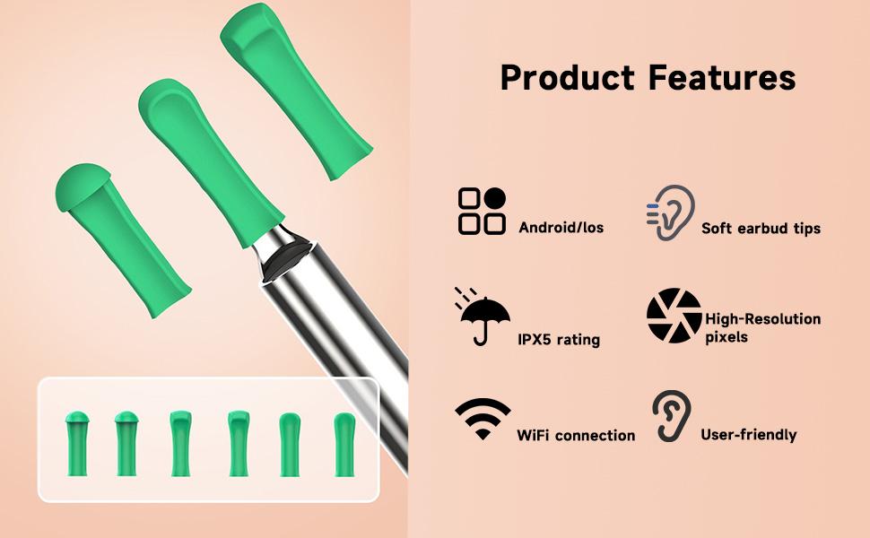 Ear Wax Removal Tool with Camera - Portable Type-C Rechargeable Earpick, Waterproof Endoscope with HD Camera, 360° Wide Angle, Compatible with iPhone & Android- Perfect for Birthday, Mothers Day Gifts, SummerVibes Ear Wax Removal Tool with Camera - Portable Type-C Rechargeable Earpick, Waterproof Endoscope with HD Camera, 360° Wide Angle, Compatible with iPhone & Android- Perfect for Birthday, Mothers Day Gifts, SummerVibes