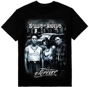 Guacamole Men's Cotton Casual Short-Sleeve T-Shirt - Blood In Blood Out Vatos Locos Forever Tribute, Chicano Streetwear Digital Print, LA Lowrider Urban Style, Unisex Mexican Culture Gift Top