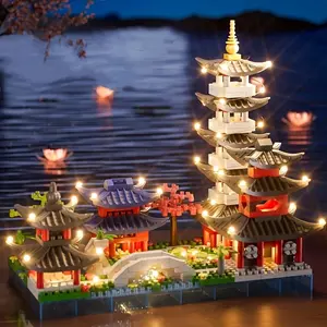 Hangzhou West Lake Micro Landscape Model Building Kit, Building Block Sets, Creative Building Blocks, High Difficulty DIY Puzzle Toy, Home Decor Gift for Festivals & Holidays