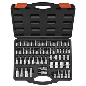 VEVOR Torx Bit Socket and External Torx Socket Set 60-Piece S2 Alloy Steel Cr-V Steel