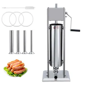 [GAOMON]Sausage Stuffer, Manual 15LBS/7L Sausage Maker Machine, Meat Stuffer with Dual Speed, Stainless Steel Heavy Duty Sausage Filler with 4 Stuffing Tubes, for Commercial and Home Use