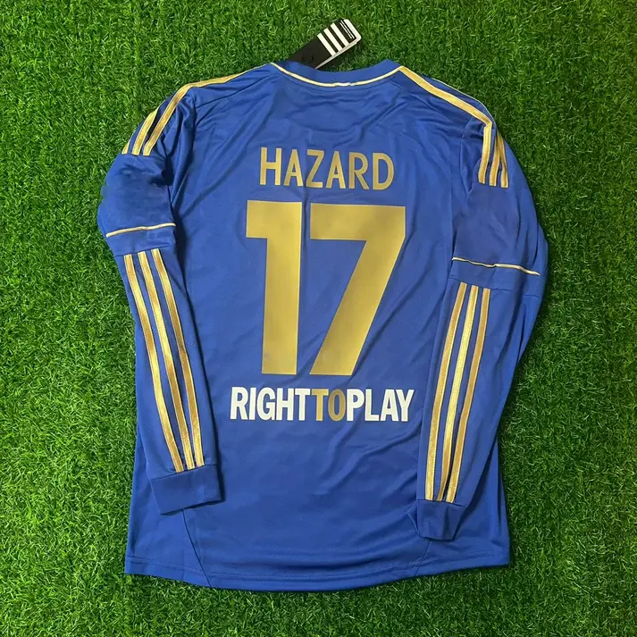 E.Hazard #17 2013 Royal Blue Retro Football Jersey – Iconic Blue Design, Short Sleeve, Winger, Full Printed