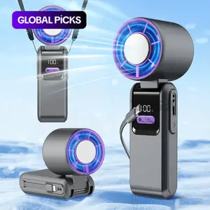 Portable Handheld Turbo Fan, 1-199 Gear Wind with Power Bank, Up to 13 Working Hours, 3 IN 1 Hand Fans with Air Turbo Tech Ice Cooler Fan for Outdoor Activities, Travel, Beach, USB Rechargeable Fan #GLOBAL PICKS