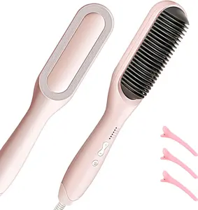 Straightener Comb for Frizz-Free Styling, Hair Straightener Brush, Multifunctional Brush, Fast Heat, Each Sold Separately