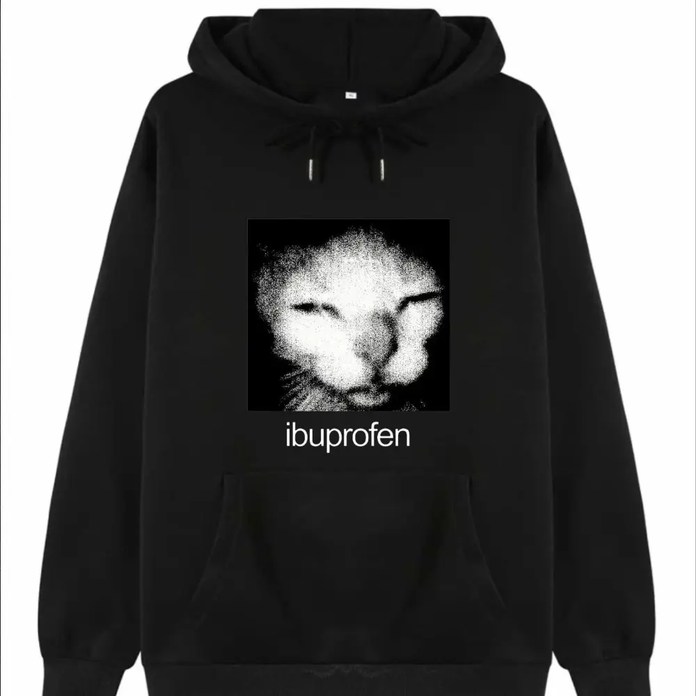 Graphic Sweatshirt, Unisex Vintage Cat Meme Soft Cotton Long Sleeve Oversize Pullover Top for Casual Streetwear, Tops, Menswear, Graphic Sweatshirts, Cartoon Print Hoodie