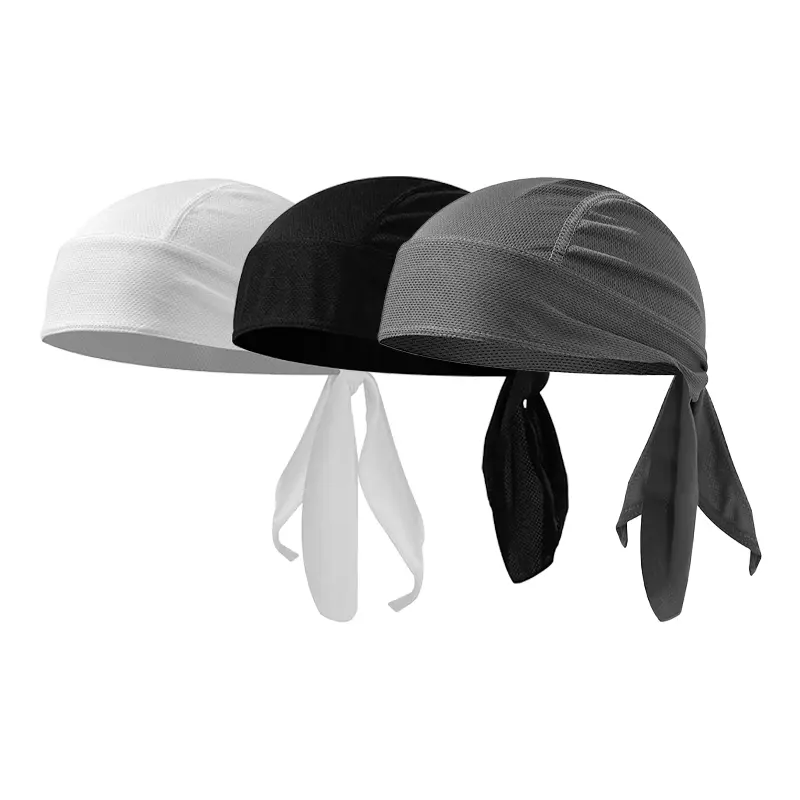 Outdoor Cycling Quick-Dry Breathable Mesh Pirate Hat Motorcycle Head Wrap Small Cap Moisture-Wicking Sports Headscarf Gear for Cycling & Motorcycle Rides