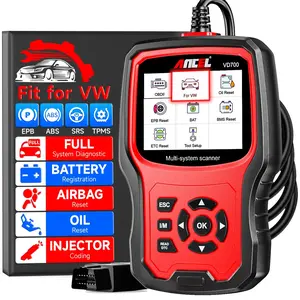 ANCEL VD700 OBD2 Scanner for Volkswagen VW Audi Skoda Seat, Full Systems Diagnostic Tool with Battery Registration, Injector Coding, EPB/Oil Reset, Car Code Reader for VAG Vehicles (Upgraded VD500)