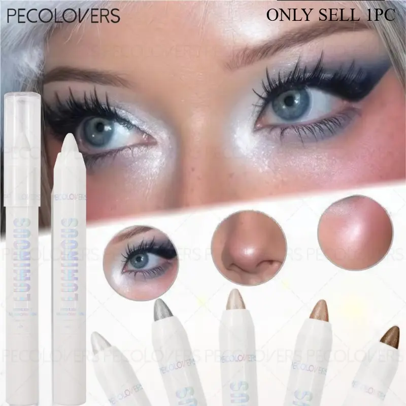 1PC Under-Eye Brightening Highlighter Pen with Pearlescent Eyeshadow | Smooth and Soft Brush Strokes for Easy Application | Natural Fine Shimmer for a Lightweight Eye Makeup Look | Highly Pigmented with No Fallout | Adheres Smoothly to the Eye Area