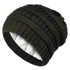 Locsanity Handmade Satin Lined Winter Knit Beanie Handcrafted Cap
