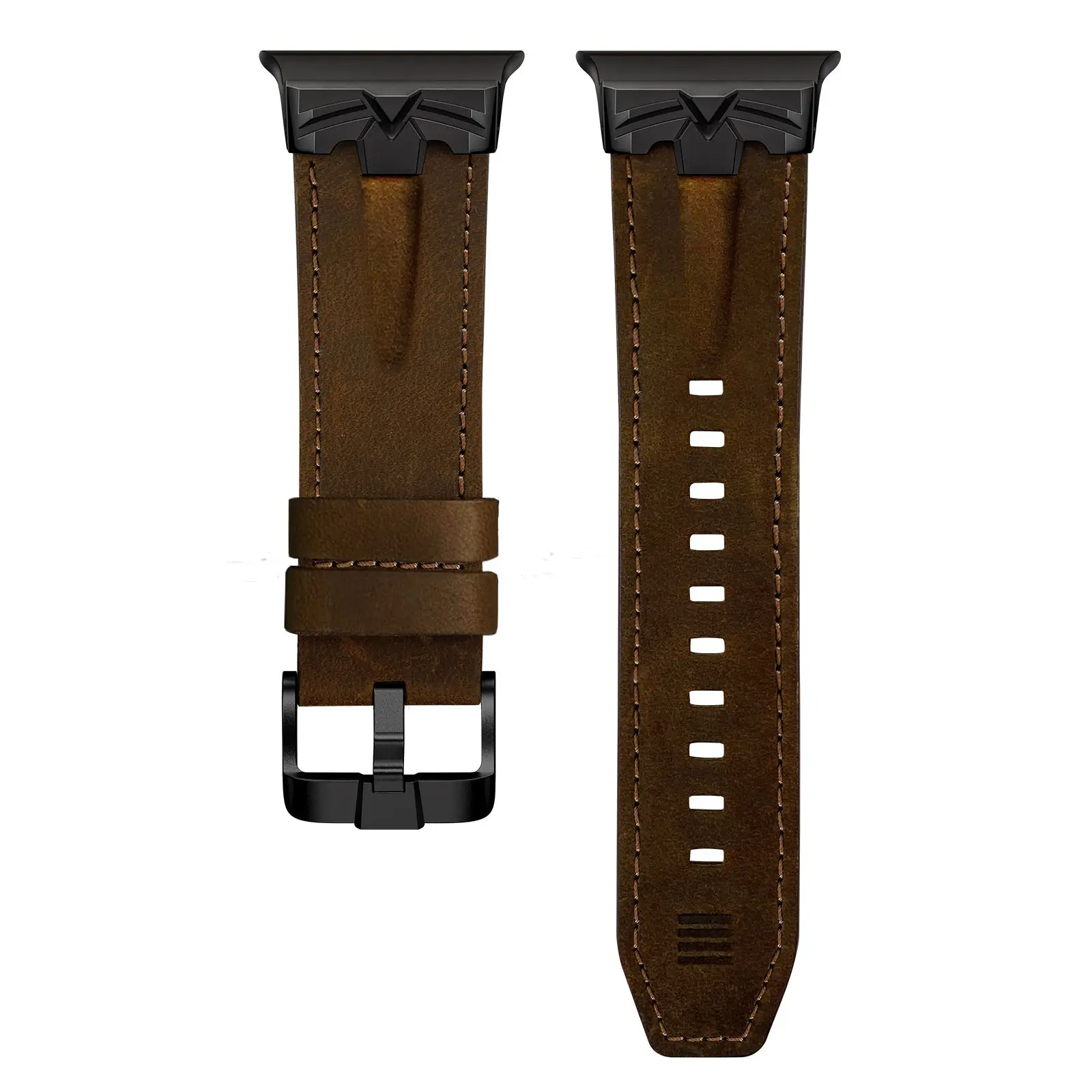 Leather Band Compatible for Apple Watch Ultra 3/2 Band 49mm 46mm 45mm 44mm, Genuine Leather Matel Replacement Strap for iWatch Ultra 3 2 1 Series 11 10 9 8 7 6 5 4 SE 3 2 1 Smartwatch Accessories