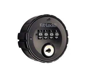 Codelocks KL10 Black Compact Mechanical Padlock - 4 Wheel Code Combination, Private Security, Cranked Cam, Metal Clip, Washer, 2 Screws for Cabinets, Lockers, Cupboards
