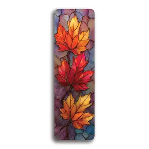 Stained Glass Leaves (Translucent) - UV Printed Acrylic Bookmark