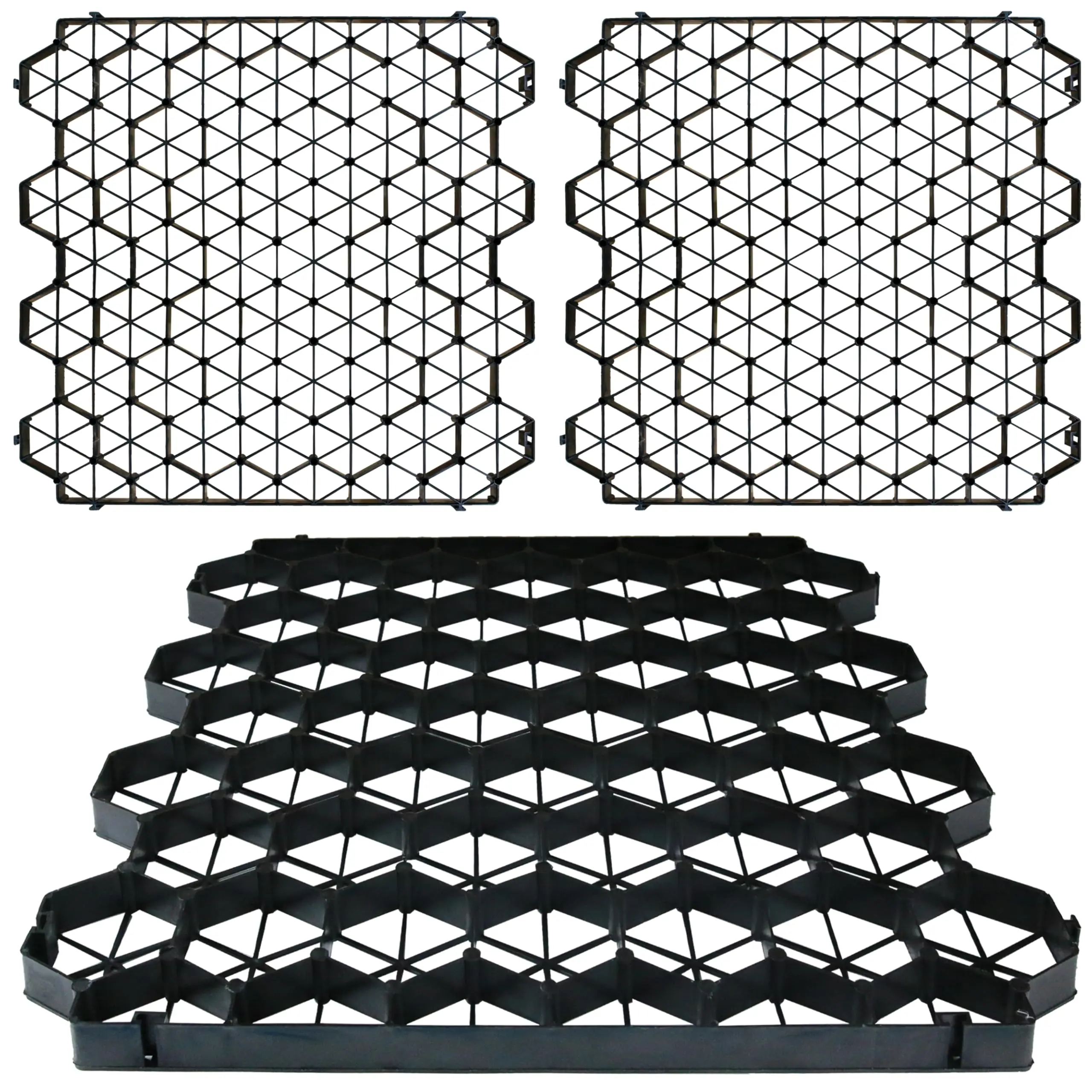 [Deals For You] 12 Units Permeable Pavers Gravel, Grass& Gravel Driveway System, Interlocked Pavers Gravel Grid Black PE Shed Base 1.6" Depth, 32 Sq Ft