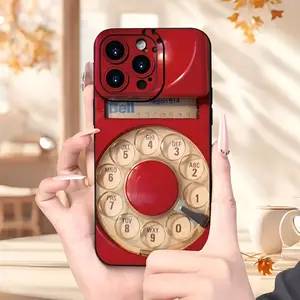 A mobile phone case featuring a vintage telephone pattern, TPU shockproof full protection case, suitable for iPhone 17/16/15/14/13/12/11 PRO MAX PLUS AIR E XS and PROMAX MINI, is an ideal gift for friends and family, MS2706