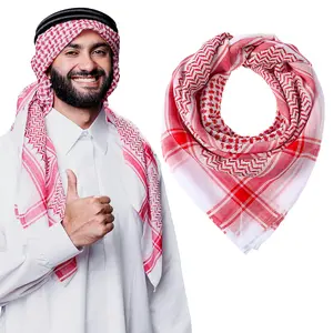 Arab Shemagh Turban, Keffiyeh Arab Head Scarf, Palestine Scarf Muslim Head Scarf Desert Tactical Scarf Neck Head Wrap Keffiyeh Dubai Headwear for Men Women