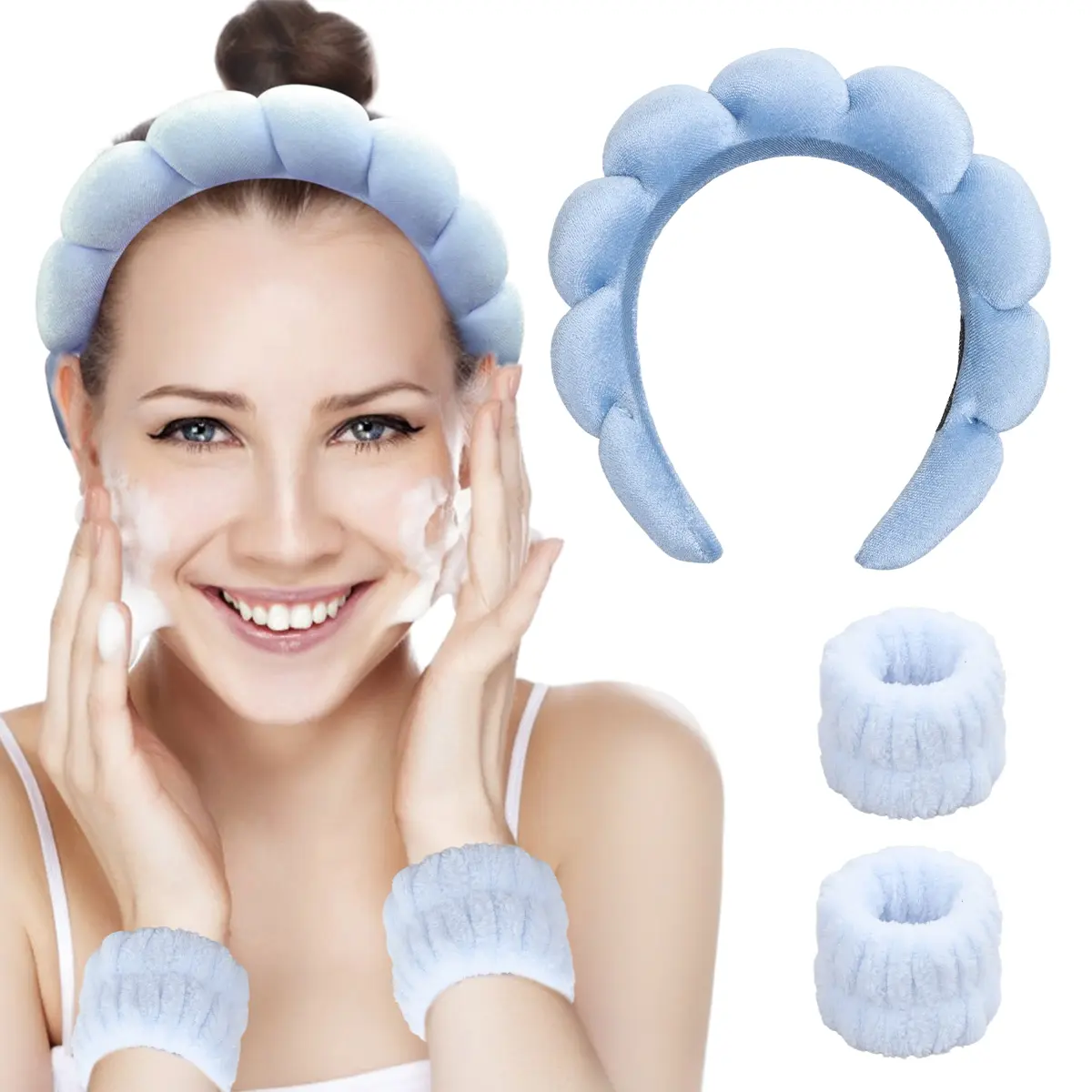 Doores Spa Headband for Women - Makeup Headband & Wrist Washband Set, Ideal for Face Washing, Mother's Day & Teen Gift#TikTokShopSummerSale