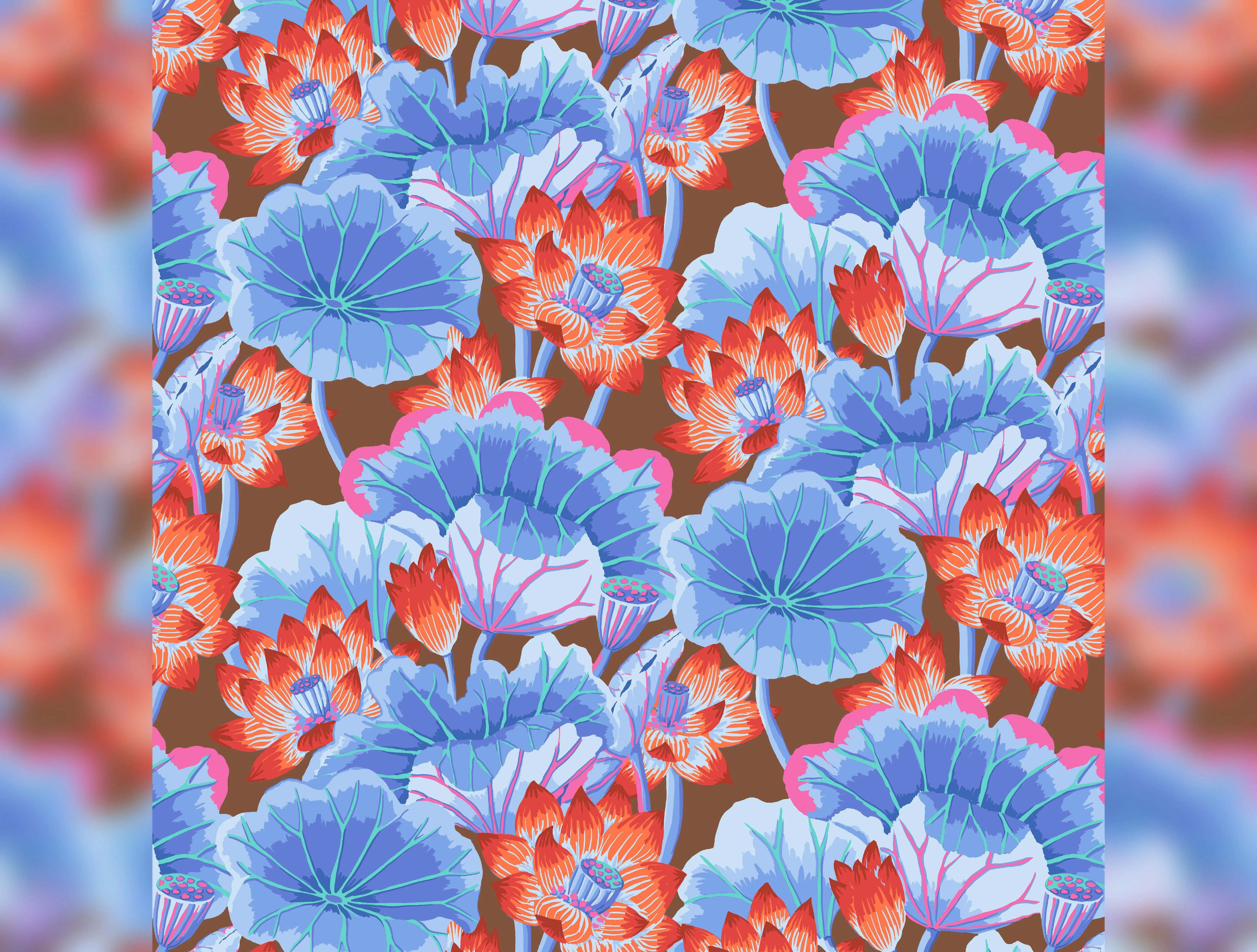 August 2025 | Lake Blossoms - Brown by Kaffe Fassett Collective for FreeSpirit | PWGP093.BROWN