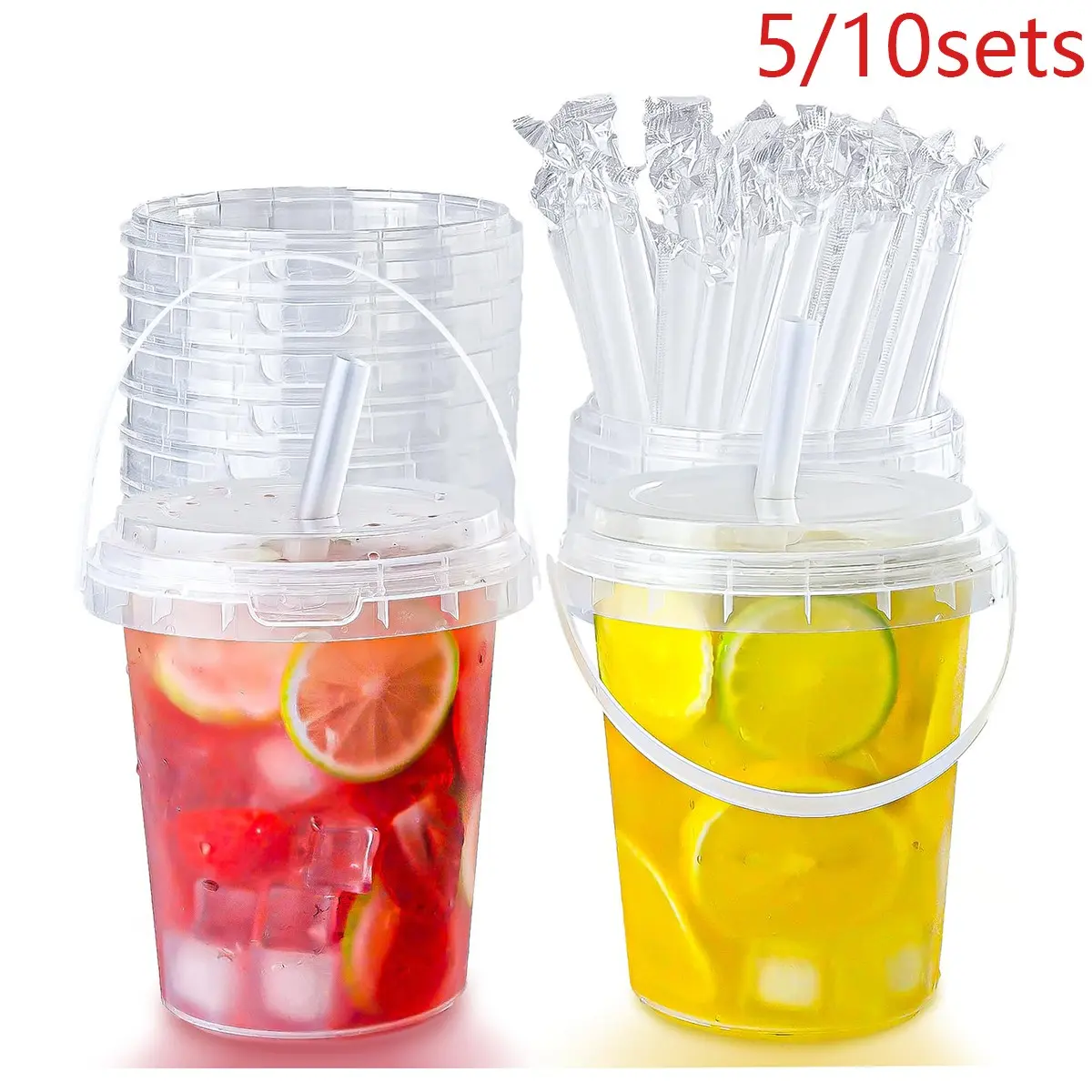 33.81oz Large Plastic Cup with Lid and Straw, Reusable BPA Free Drinkware, Drinking Cups, Ideal for Ice Drinks, Fruits, Parties, Festivals, Daily Use, Plastic Party Cups, Plastic Clear Cups, Plastic Cups with Lids