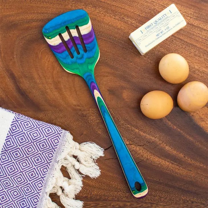 Baltique Slotted Spatula - Mumbai, Nonstick Kitchen Tool, Hanging Cooking Utensil for Stirring, Utensils, Wood