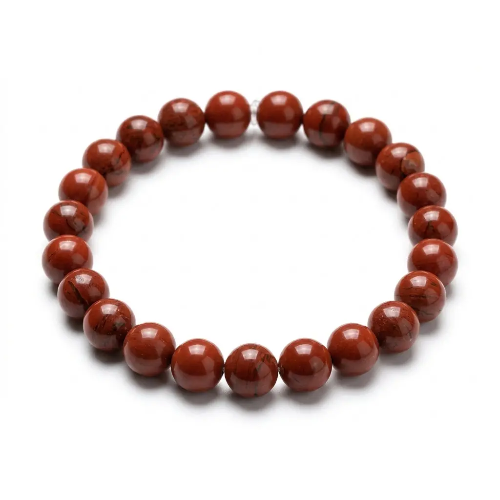 Red Jasper Stretch Bracelet 8mm — Grounding, Vitality &amp; Root Chakra Stone