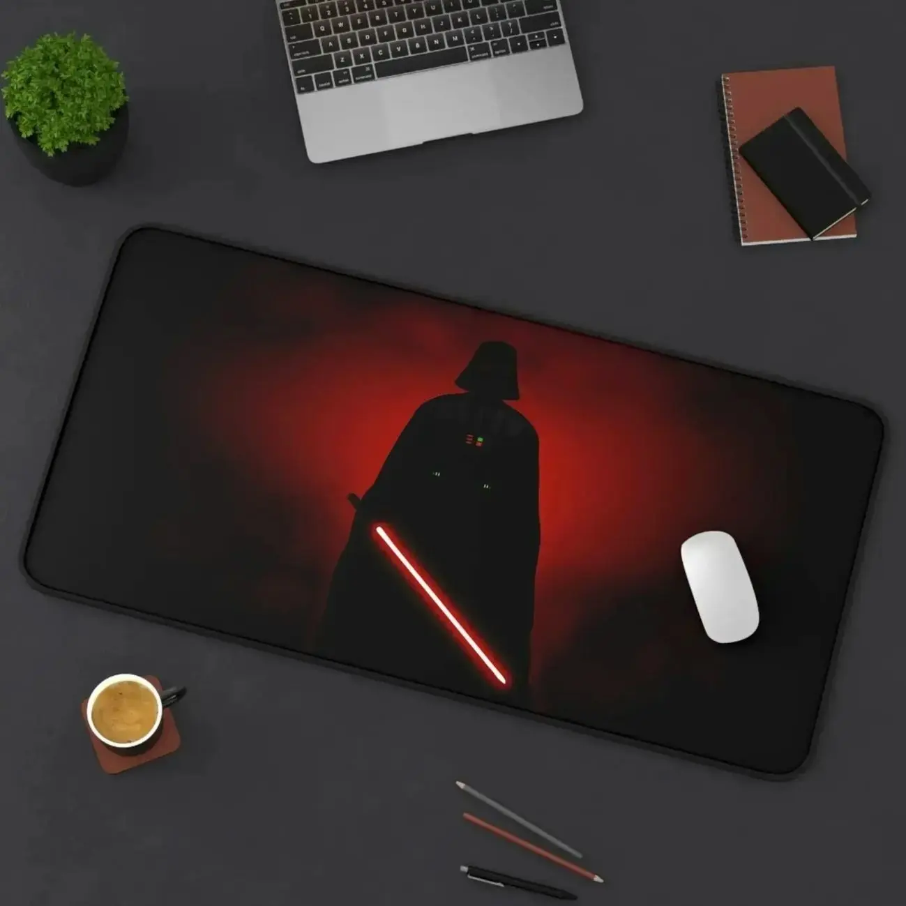 Desk Mat, Lightsaber Dark Vader Design, Gaming Mouse Pad, Office