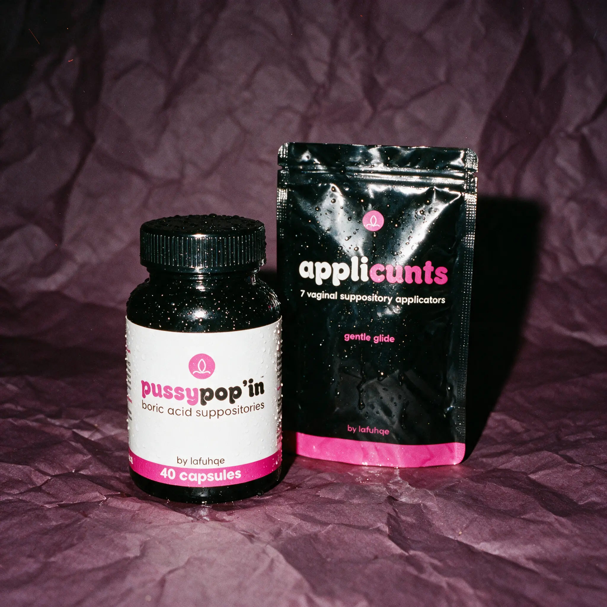 Fluid pH by LAFUHQE Feminine Moisture and pH Support Bundle, Vaginal Inserts with Applicators