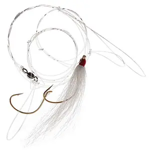 Tsunami TS-4565WF Fluke Hi-Lo Rig Gold Widegap Single White Bucktail