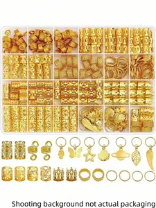 Boho Style Hair Accessories Set, Hollow & Beaded Designs, DIY Braid Jewelry Accessories, Solid Color Hair Clips for Stylish Updos and Beads