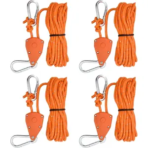 4Pcs 1/8" Rope Tie Downs Ratchet:4M Grow Light Hangers Adjustable - Mini Ratchet Straps for Various Hanging and Strapping (Orange) - Home Improvement.