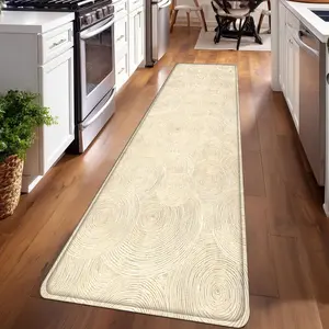 1PC, Beige Textured strip rugs, home décor, bathroom mats, entryway mats, bathroom non-slip mats, indoor entrance rugs, bedroom bedside mats, kitchen mats, hallway rugs, flannel sponge rugs, Machine washable rug
